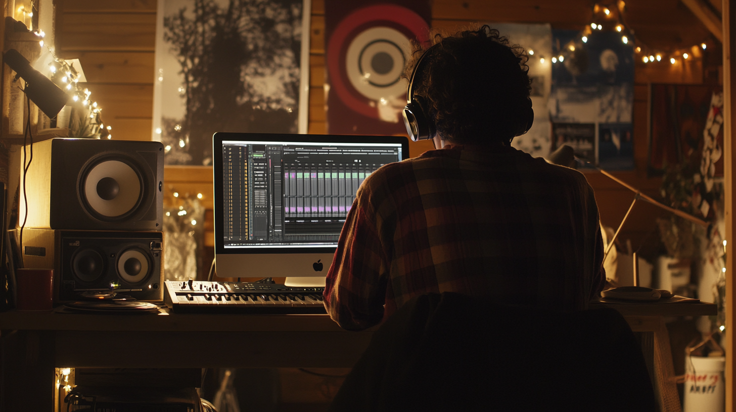 Jeune artiste en home studio