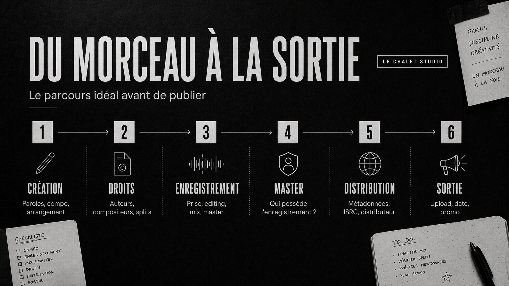 Étapes à suivre de la création d'un morceau jusqu'à sa sortie